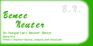 bence neuter business card